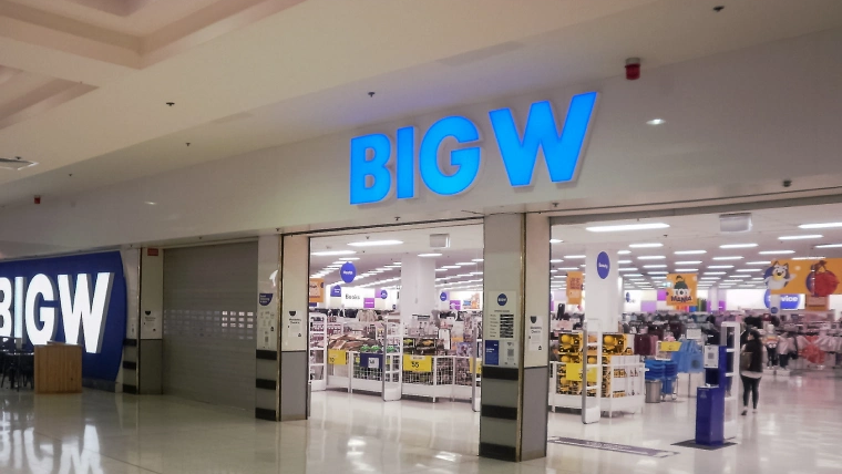 Big W shopping store front view