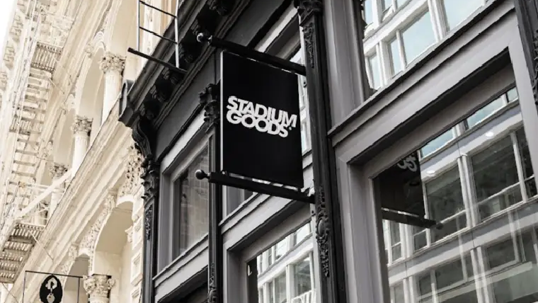Stadium Goods sneaker wall with limited edition shoes