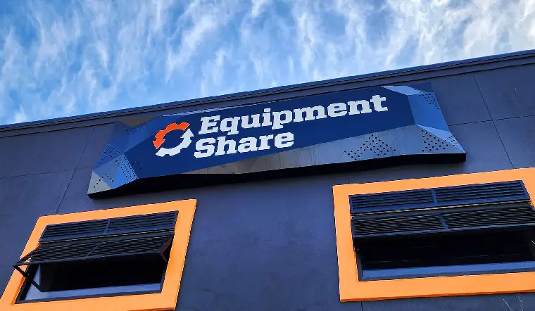 EquipmentShare rental machinery on a construction site